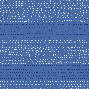 M| Playful Off-White Confetti dotty Dots on Sapphire  Blue