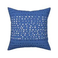 XL| Playful Off-White Confetti dotty Dots on Sapphire Blue
