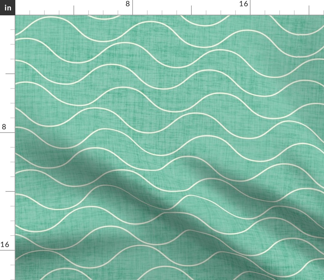 summer waves on dark mint