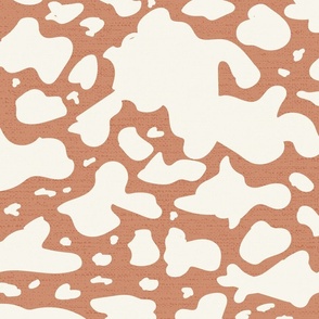 Minimal Cow Spot Print Rust Brown/ Ecru White Medium