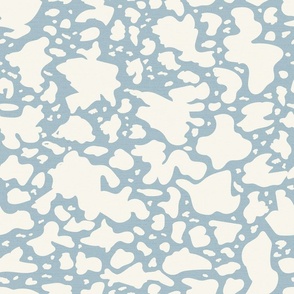 Minimal Cow Spot Print Denim Blue/ Ecru White Medium