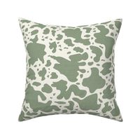 Minimal Cow Spot Print Olive Green/ Ecru White Medium