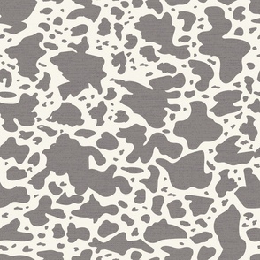 Minimal Cow Spot Print Taupe Brown/ Ecru White Medium