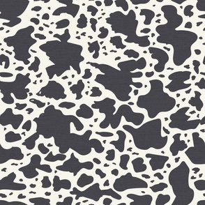 Minimal Cow Spot Print Ecru White/ Ebony Black Medium