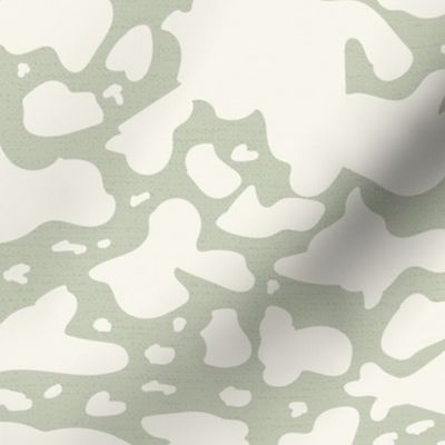  Minimal Cow Spot Print Sage Green/ Ecru White Medium