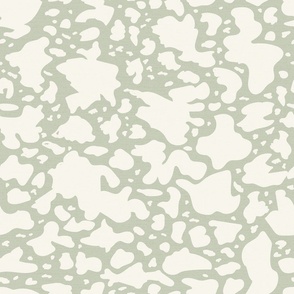  Minimal Cow Spot Print Sage Green/ Ecru White Medium