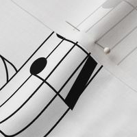 Musical Notes in Black and White Playful Music Medium