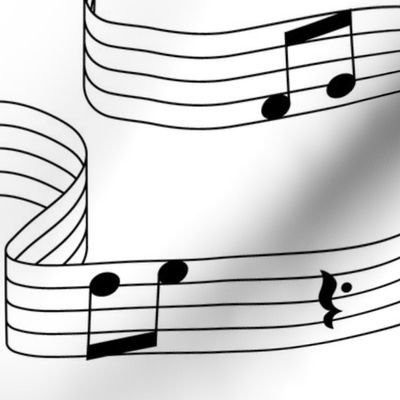 Musical Notes in Black and White Playful Music Medium