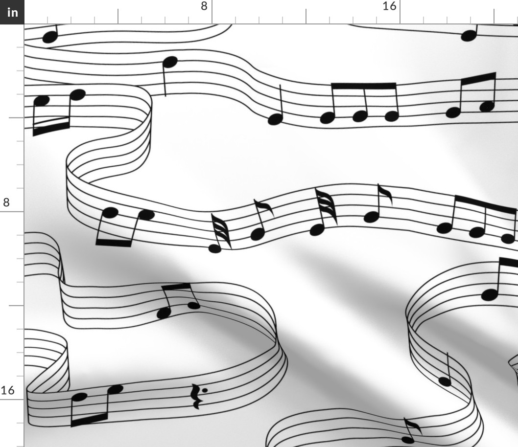 Musical Notes in Black and White Playful Music Medium