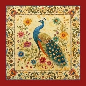 Arabesque Peacock Quilt/Pillow Block