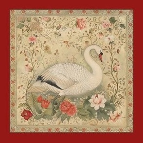 Arabesque Swan Quilt/Pillow Block