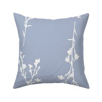 Large Print JAZZY Botanical Branches Pattern | Neutral Muted Dusty Blue White