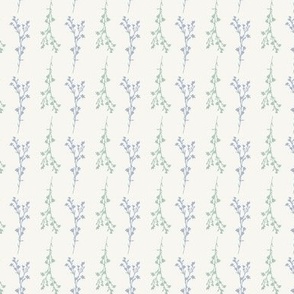 Tiny Print JAZZY Botanical Branches Pattern | Neutral Muted Dusty Blue Green
