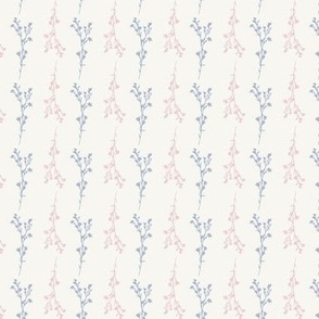 Tiny Print JAZZY Botanical Branches Pattern | Neutral Muted Baby Pink Blue