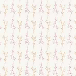 Tiny Print JAZZY Botanical Branches Pattern | Neutral Baby Muted Orange Pink