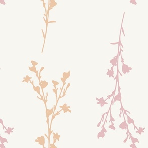 Large Print JAZZY Botanical Branches Pattern | Neutral Baby Muted Orange Pink