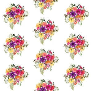 Vibrant Vintage Posy - white, medium