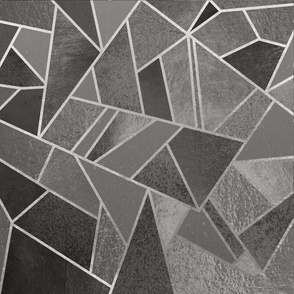 Gray Emerald Graphic Decoration Patterns with Grey Silver Lines