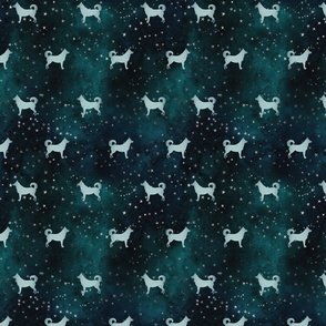 Dog - petrol-batik - stars