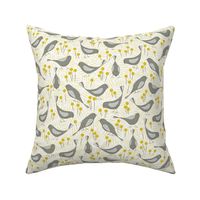 Little Birds in Grey and Yellow