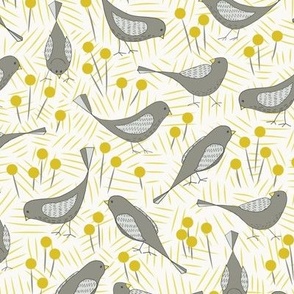 Little Birds in Grey and Yellow