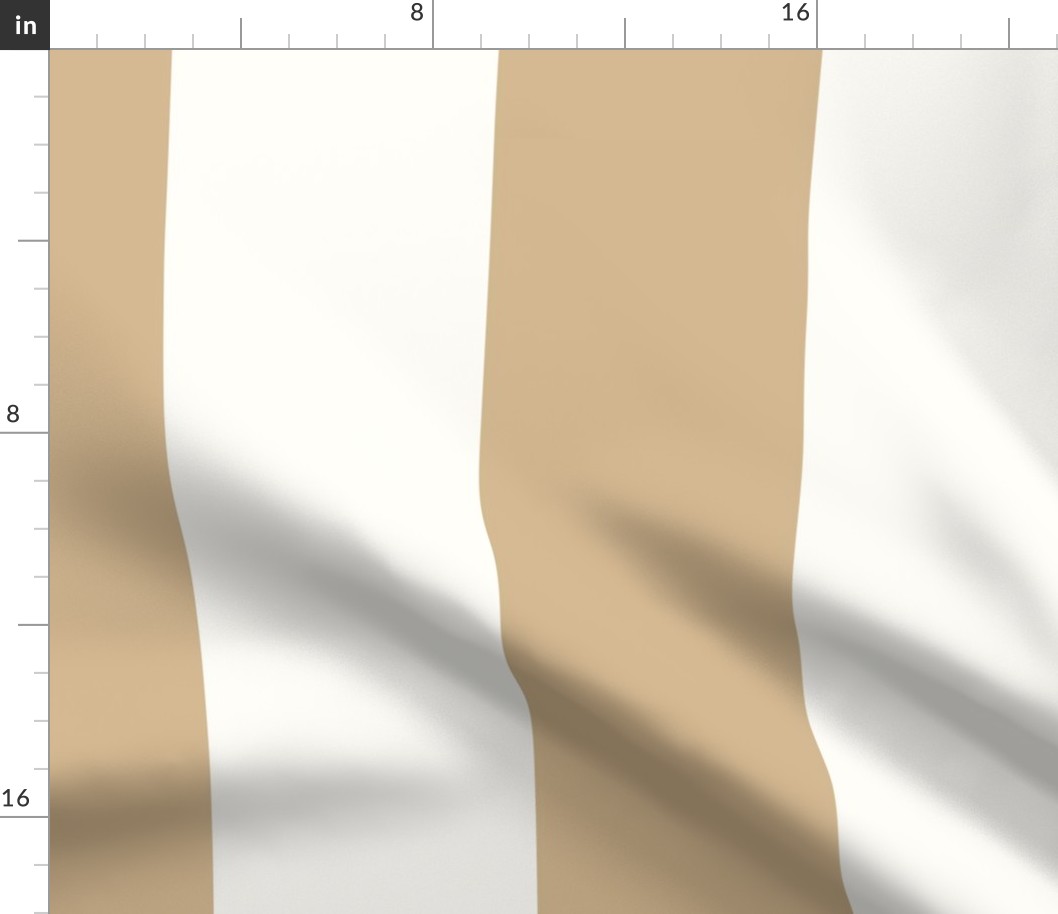 Neutral Ecru and White Wide 6in Circus Stripe