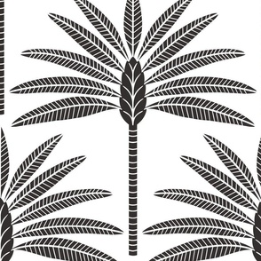 Vintage Palm Trees - Clear White/Black Large Scale Custom