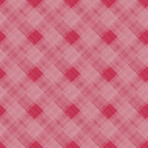 Gingham Pink Red Diagonal Check
