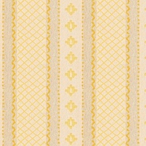 Yellow geometric stripe on beige 