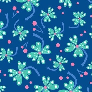 Lost Treasures Green and Navy Clover