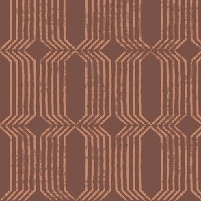 Linear Stripe Geometric in bark brown