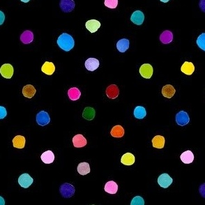 Lets Party Rainbow Watercolor Spots // Black