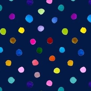 Lets Party Rainbow Watercolor Spots // Navy 