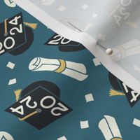 Graduation Caps and Diploma - teal - LAD24