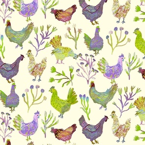 Cluck around and find out! purple and green