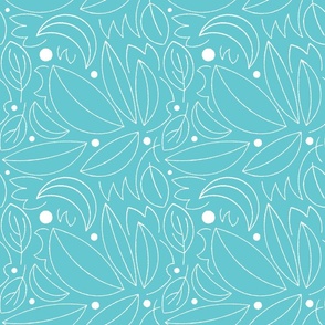Turquoise Leafy Dots