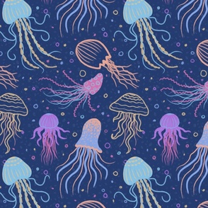 Jellyfish Colorful Underwater Magic - Large Scale