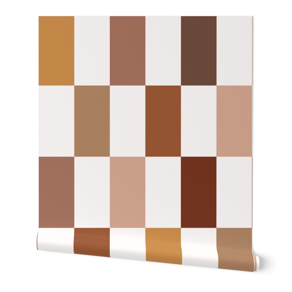 Checker Rectangles Neutral Browns