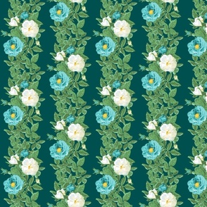 Aqua and white rose on teal vertical