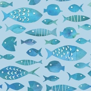 Watercolor Fish - Fade - Medium - "Thermal” Background (C2’s Color of the Year, 2024)
