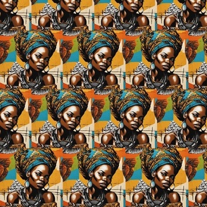 African woman print