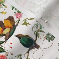 Small  - Vintage Birds of Paradise in the Nostalgic Tropical Flower Greenery Jungle - off white