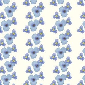 Pansies All in a Row- Cream Background
