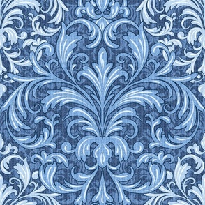 Rich Floral Damask Blue (revisited)