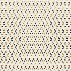 Scandinavian harlekin stripes / Medium scale / Blue + mustard