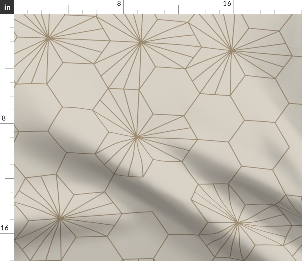 (L) Geometric flowers in a honeycomb - soft mushroom