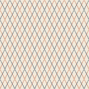 Scandinavian harlekin stripes / Medium scale / Blue + burnt ochre