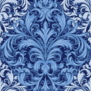 Rich Floral Damask Cobalt Blue (revisited)
