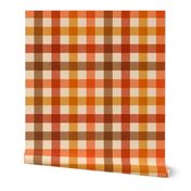 Farmhouse Gingham Checkerboard - Brown, Amber, Rust and Burnt Orange