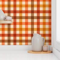Farmhouse Gingham Checkerboard - Brown, Amber, Rust and Burnt Orange